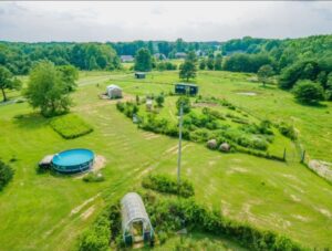 Organically managed gardens at potential land for Harmony Hill at Sacred Dog Glamping and Pet Resort